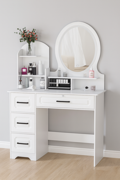 Coiffeuse avec miroir et rangement